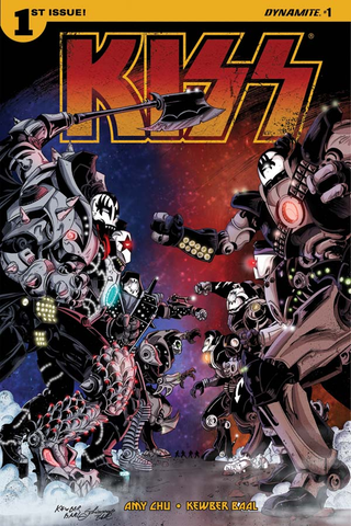 Illustration for article titled KISS Returns to Comics for a Scifi Epic and Yes, Those Are Totally Giant KISS Robots